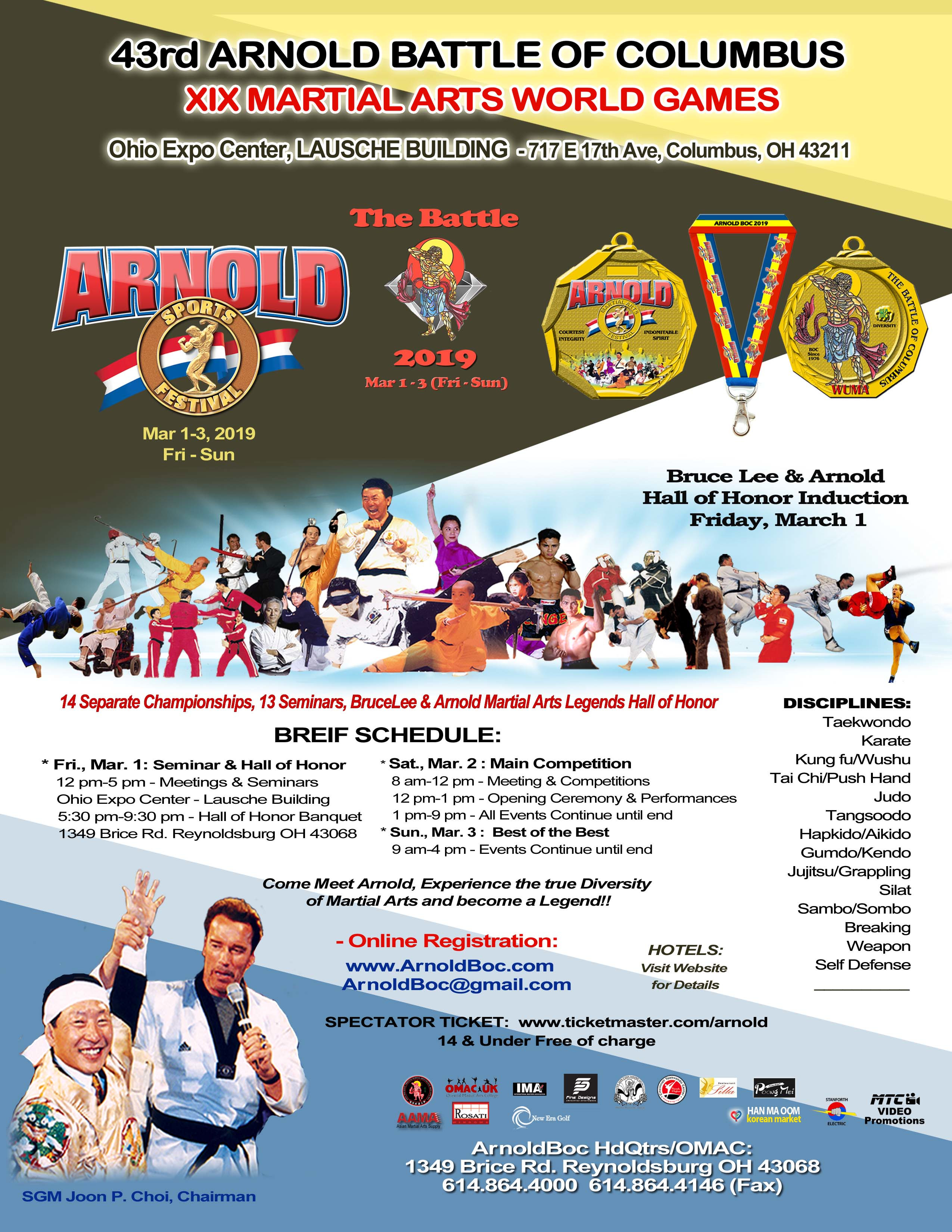 Arnold Battle of Columbus / Martial Arts World Games 2019 Event Poster